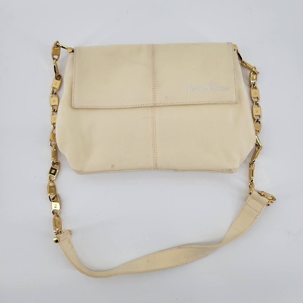 Paloma Picasso cream fabric shoulder bag